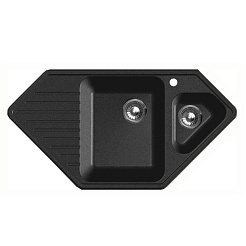 Granfest Мойка кухонная Corner GF-C950E Черный угловая – фотография-1